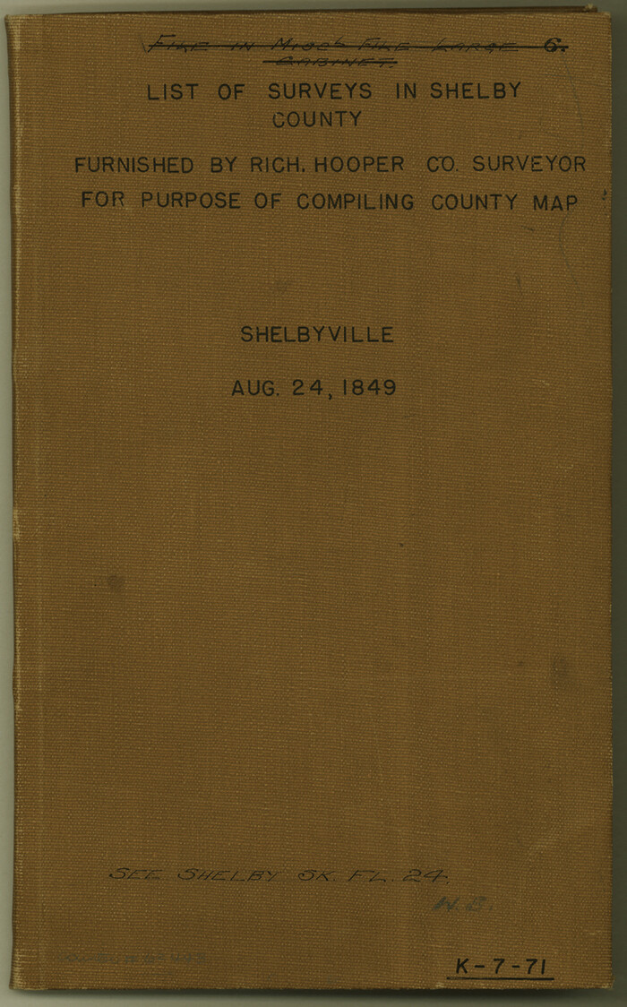 62443, List of surveys in Shelby County, General Map Collection