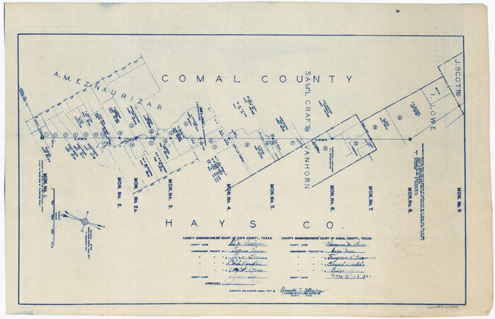 65328, [Plat of Boundary Line between Comal and Hays Counties], General Map Collection