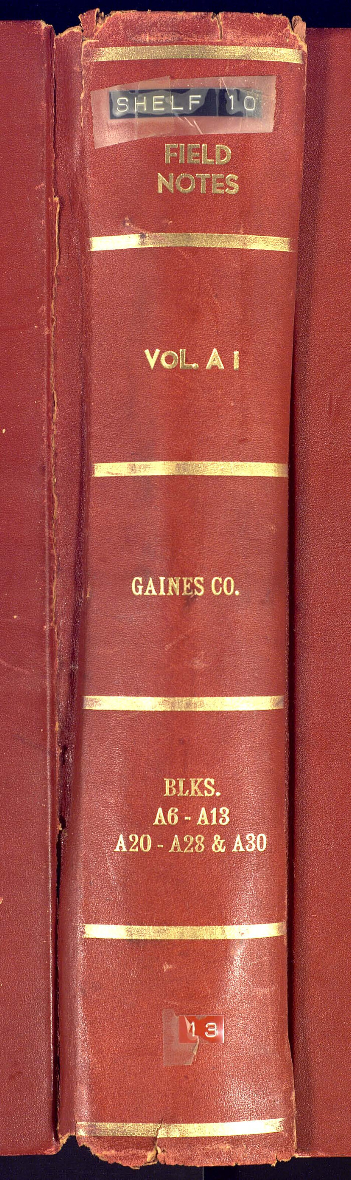81654, PSL Field Notes for Blocks A27 and A28 in Andrews and Gaines Counties, and Blocks A6 through A13, A20 through A26, and A30 in Gaines County, General Map Collection