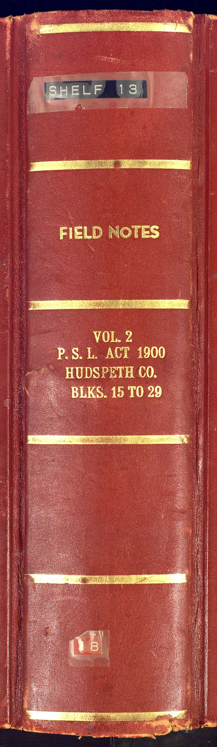 81659, PSL Field Notes for Blocks 15 through 29 in Hudspeth County, General Map Collection