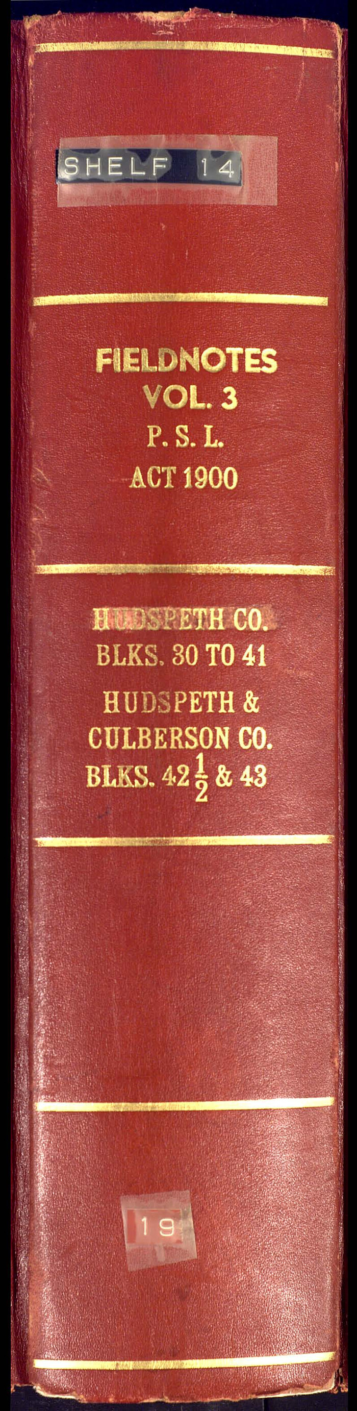 81660, PSF Field Notes for Blocks 42 1/2 and 43 in Culberson and Hudspeth Counties, and Blocks 30 through 41 in Hudspeth County, General Map Collection
