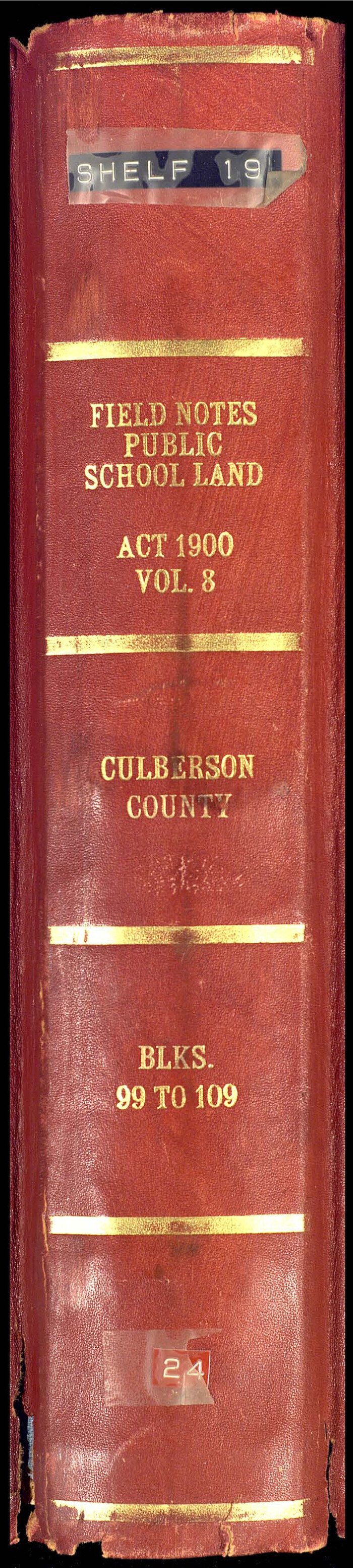 81665, PSL Field Notes for Blocks 99, 100, 101, 103, 104, 105, 106, 107, 108, and 109 in Culberson County, General Map Collection