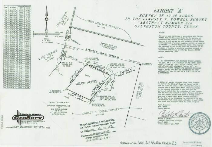 81905, Galveston County NRC Article 33.136 Sketch 23, General Map Collection