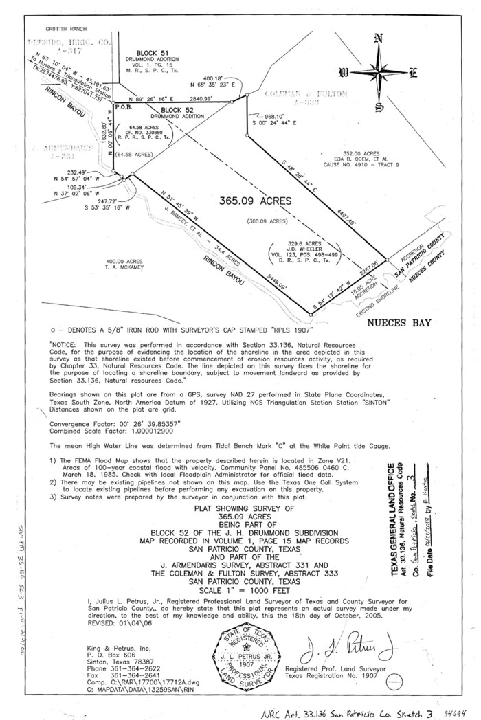 94694, San Patricio County NRC Article 33.136 Sketch 3, General Map Collection