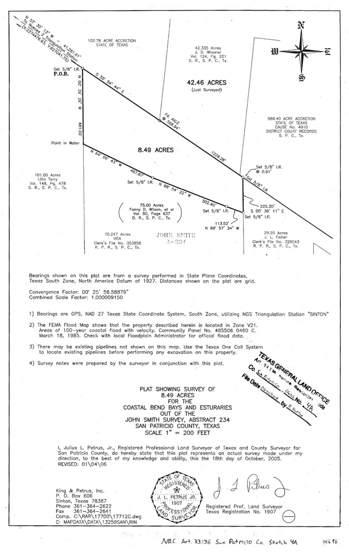 94696, San Patricio County NRC Article 33.136 Sketch 4A, General Map Collection