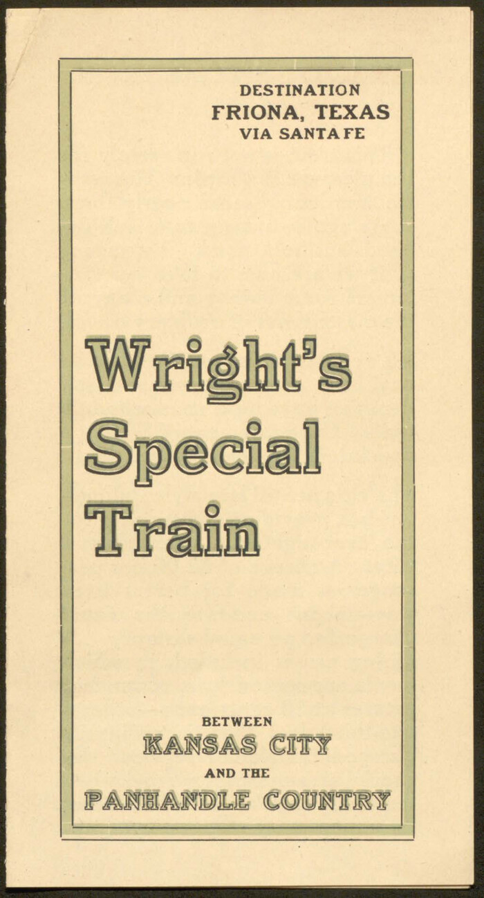 Wright's Special Train between Kansas City and the Panhandle Country