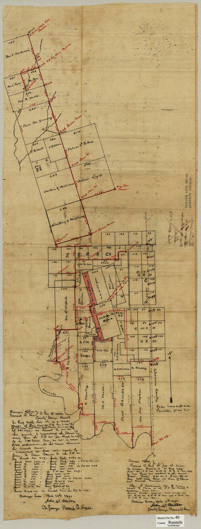 10594, Runnels County Sketch File 40, General Map Collection