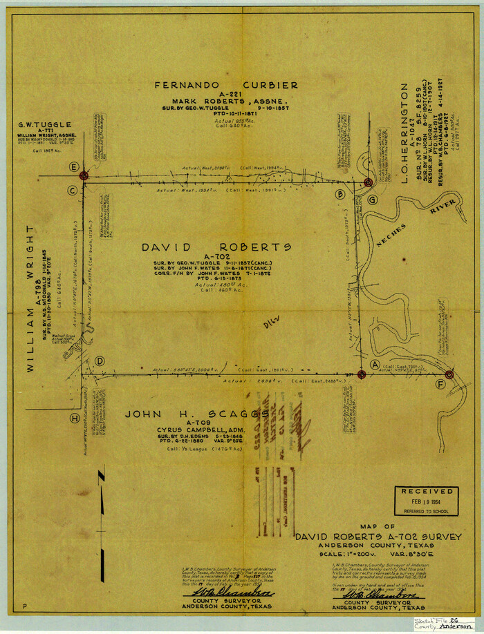 10805, Anderson County Sketch File 26, General Map Collection