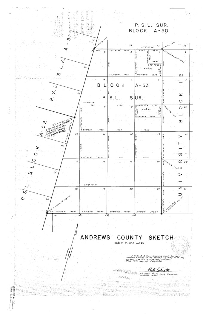 10810, Andrews County Sketch File 10, General Map Collection