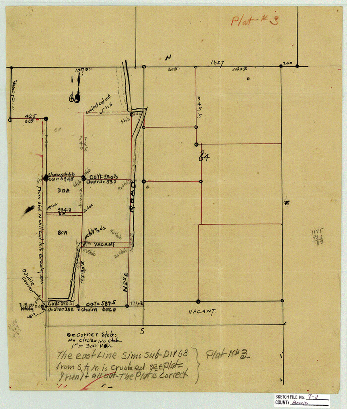 10944, Bowie County Sketch File 7d, General Map Collection