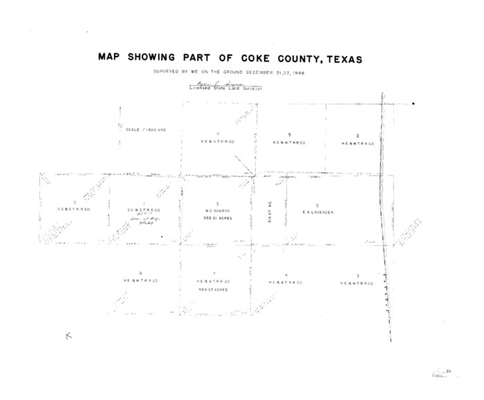 11115, Coke County Sketch File 33, General Map Collection