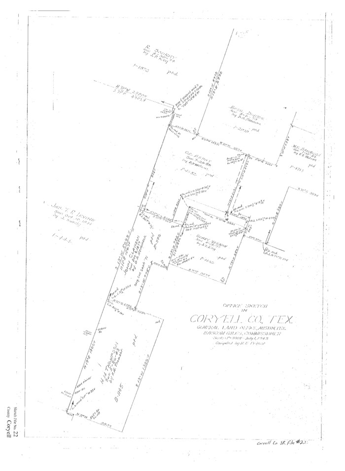 11186, Coryell County Sketch File 22, General Map Collection