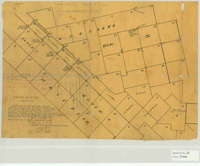 11209, Crane County Sketch File 16, General Map Collection