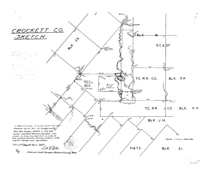 11229, Crockett County Sketch File 64, General Map Collection