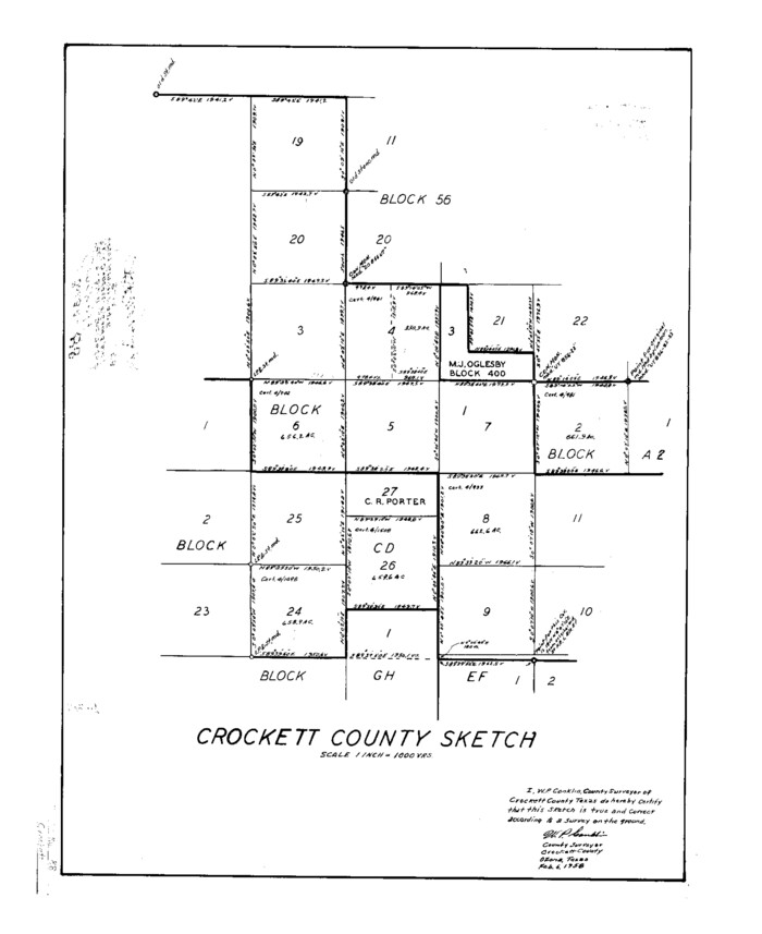 11237, Crockett County Sketch File 88, General Map Collection