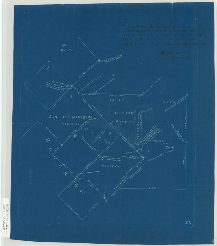 11376, Donley County Sketch File B6, General Map Collection