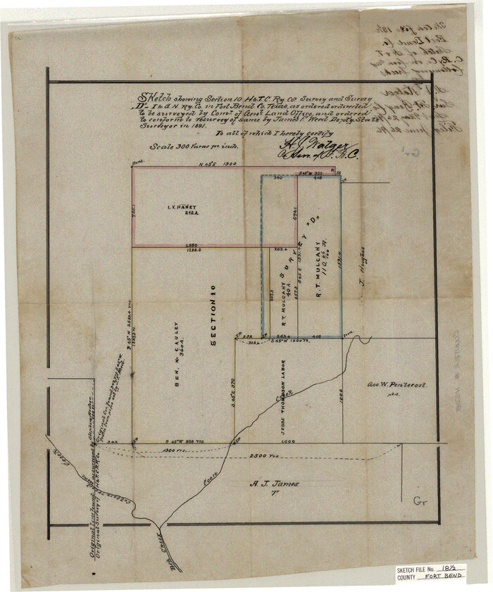 11508, Fort Bend County Sketch File 18 1/2, General Map Collection