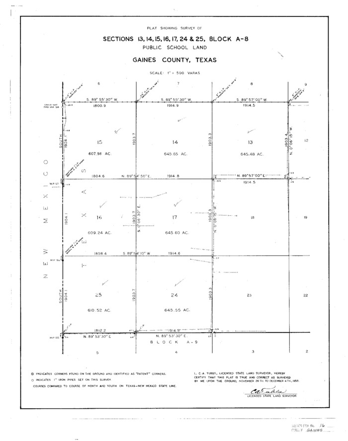 11526, Gaines County Sketch File 16, General Map Collection