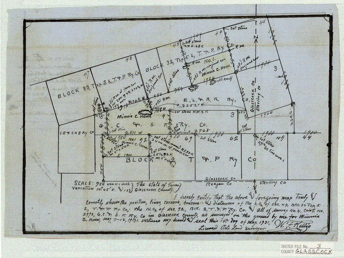 11560, Glasscock County Sketch File 3, General Map Collection