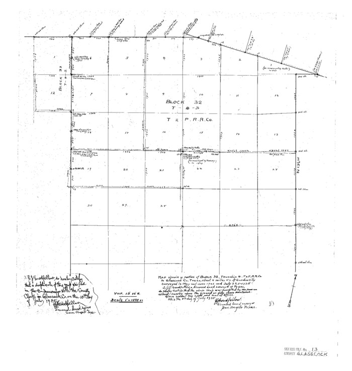 11562, Glasscock County Sketch File 13, General Map Collection