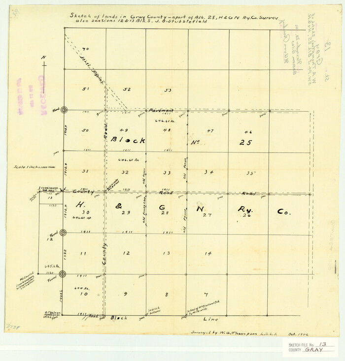 11578, Gray County Sketch File 13, General Map Collection