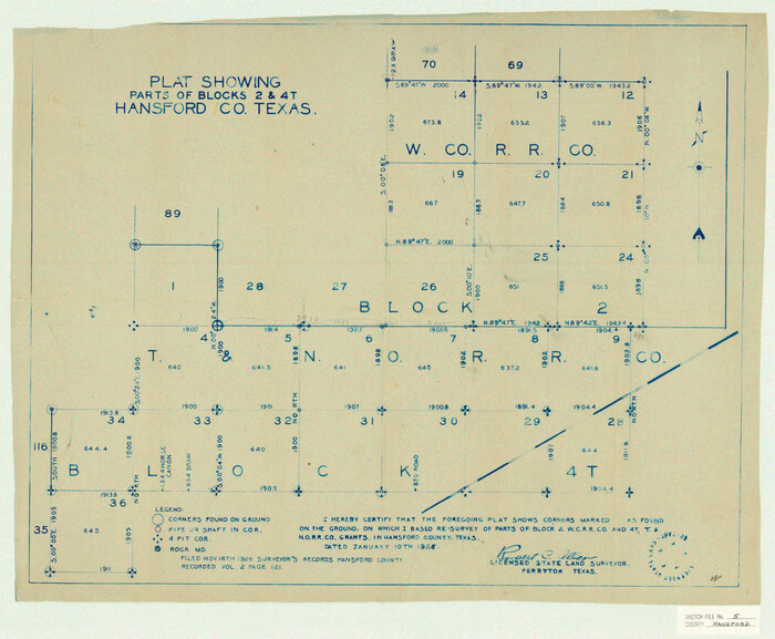 11621, Hansford County Sketch File 5, General Map Collection