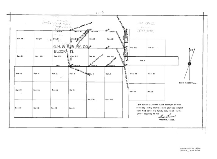 11717, Presidio County Sketch File 62A, General Map Collection
