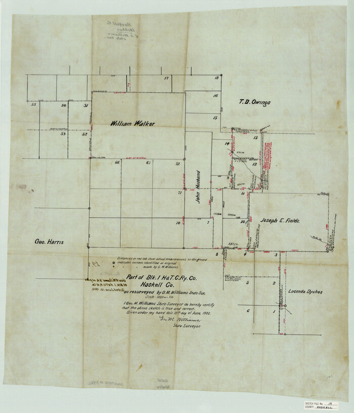 11742, Haskell County Sketch File 19, General Map Collection