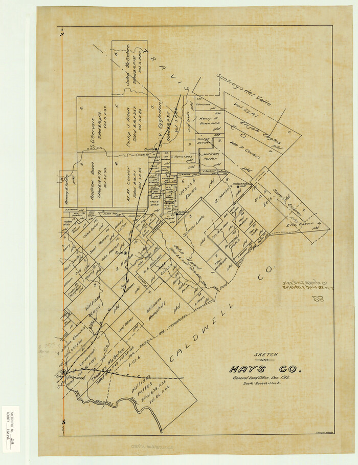 11750, Hays County Sketch File 28, General Map Collection