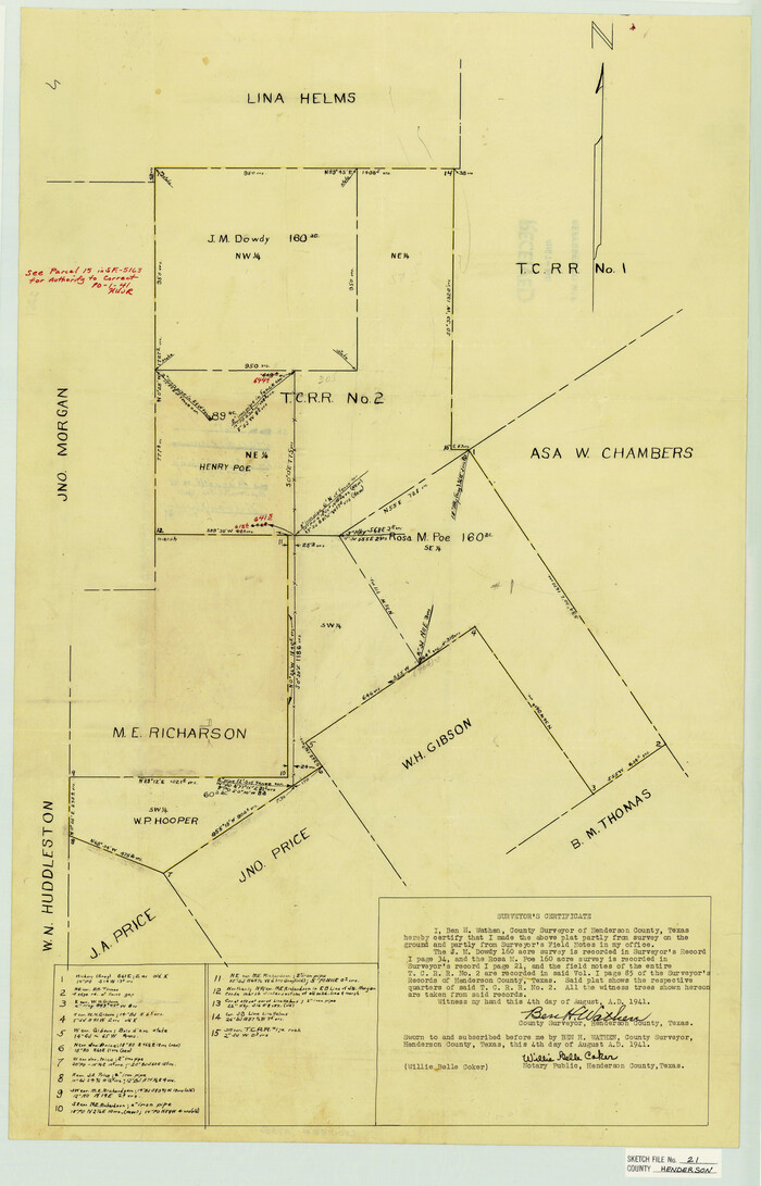 11758, Henderson County Sketch File 21, General Map Collection