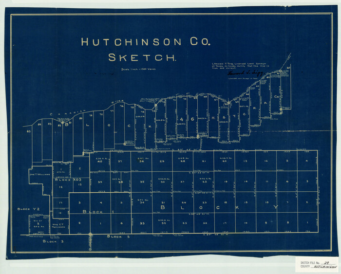 11818, Hutchinson County Sketch File 29, General Map Collection