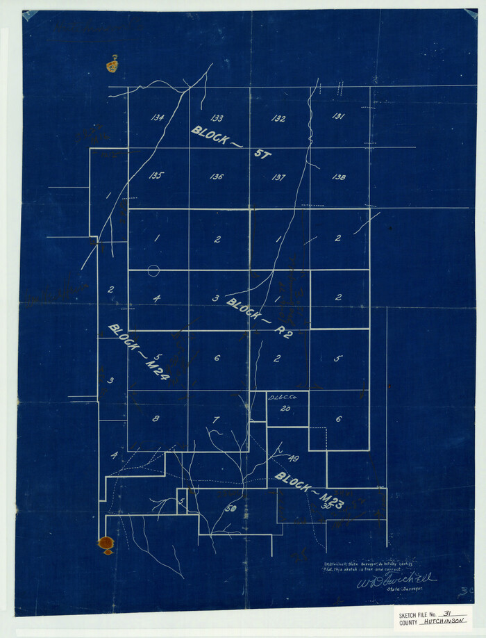 11819, Hutchinson County Sketch File 31, General Map Collection