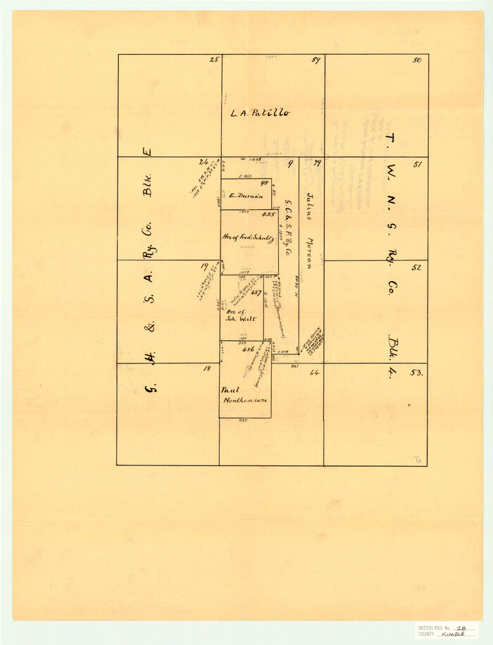 11927, Kimble County Sketch File 28, General Map Collection