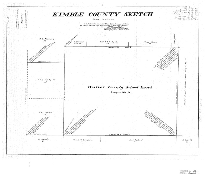11930, Kimble County Sketch File 32, General Map Collection