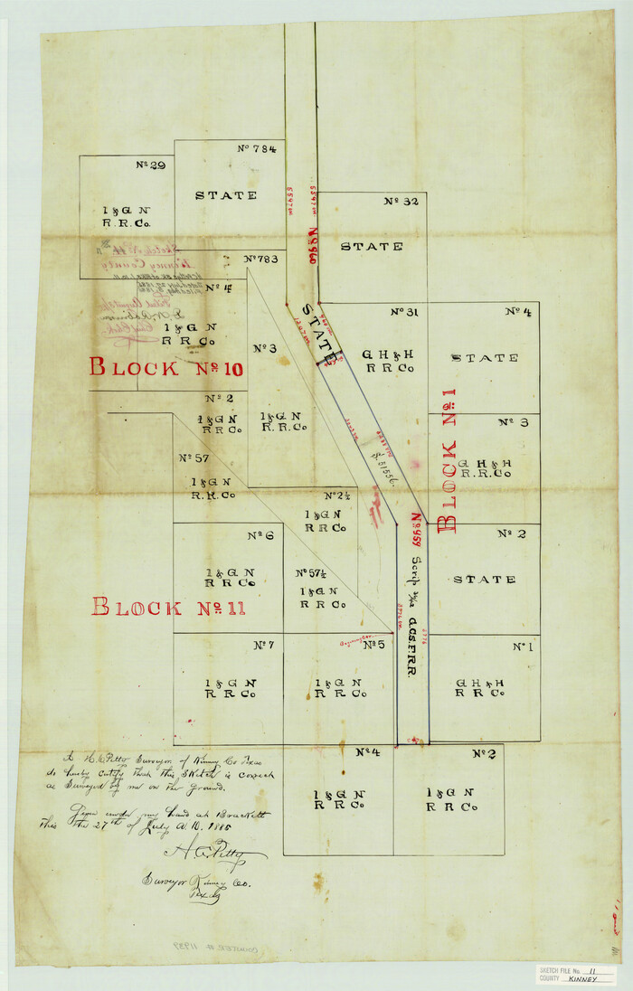 11939, Kinney County Sketch File 11, General Map Collection