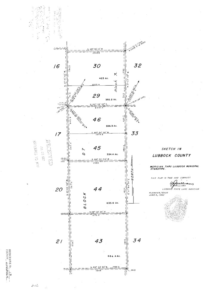12018, Lubbock County Sketch File 13, General Map Collection