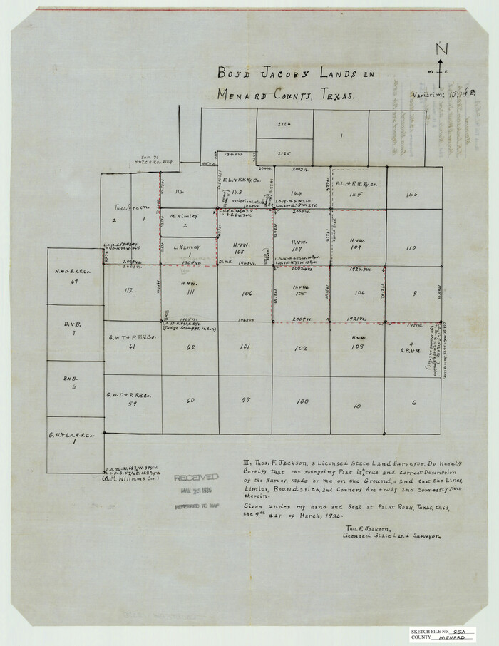 12078, Menard County Sketch File 25A, General Map Collection