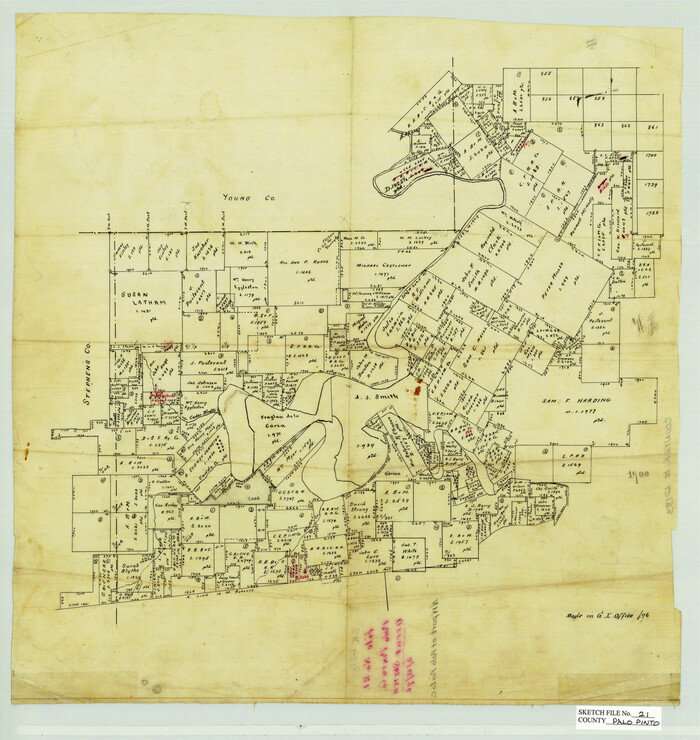 12133, Palo Pinto County Sketch File 21, General Map Collection