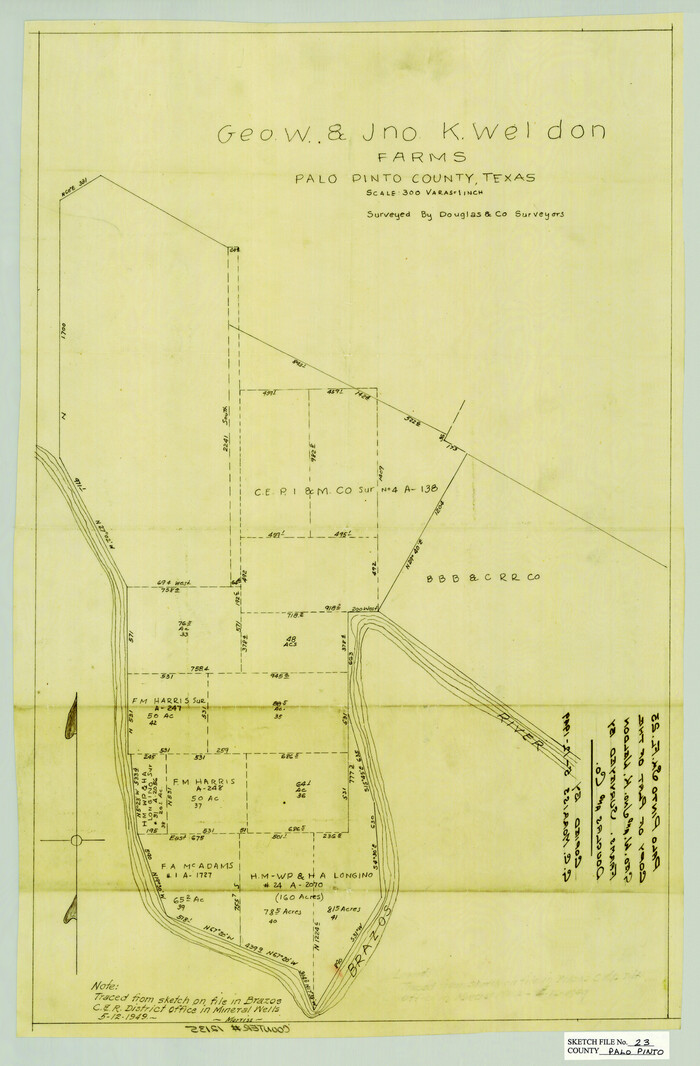 12135, Palo Pinto County Sketch File 23, General Map Collection