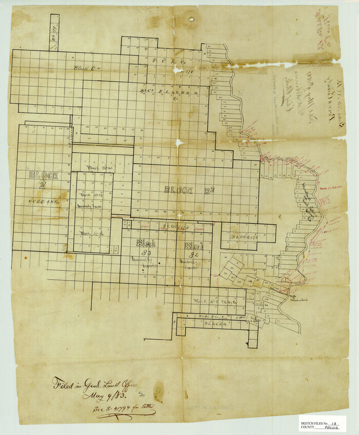 12156, Pecos County Sketch File 13, General Map Collection