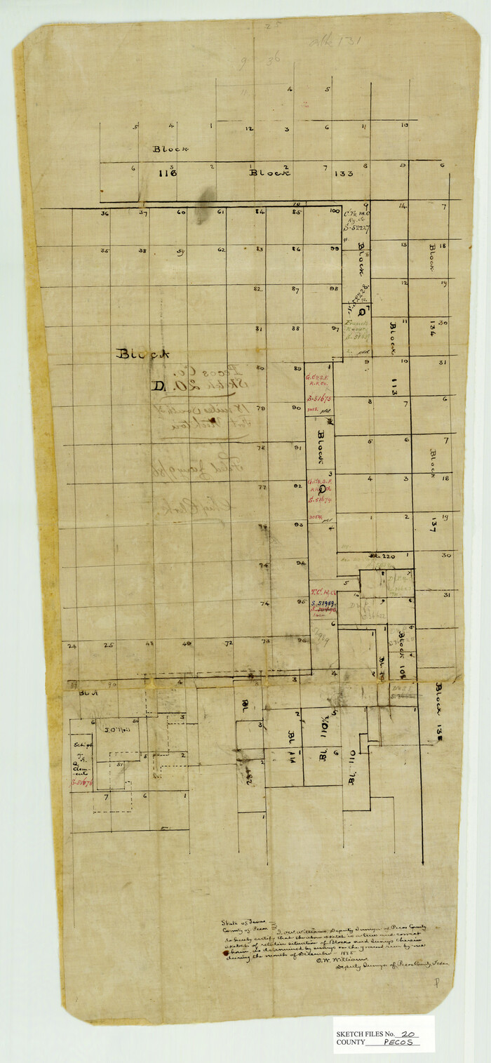 12160, Pecos County Sketch File 20, General Map Collection