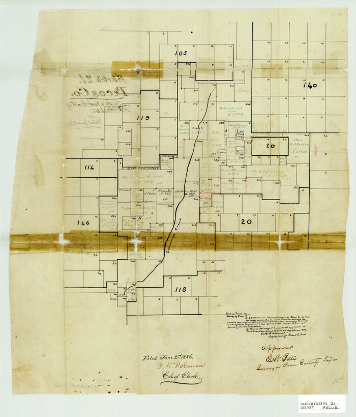 12161, Pecos County Sketch File 21, General Map Collection