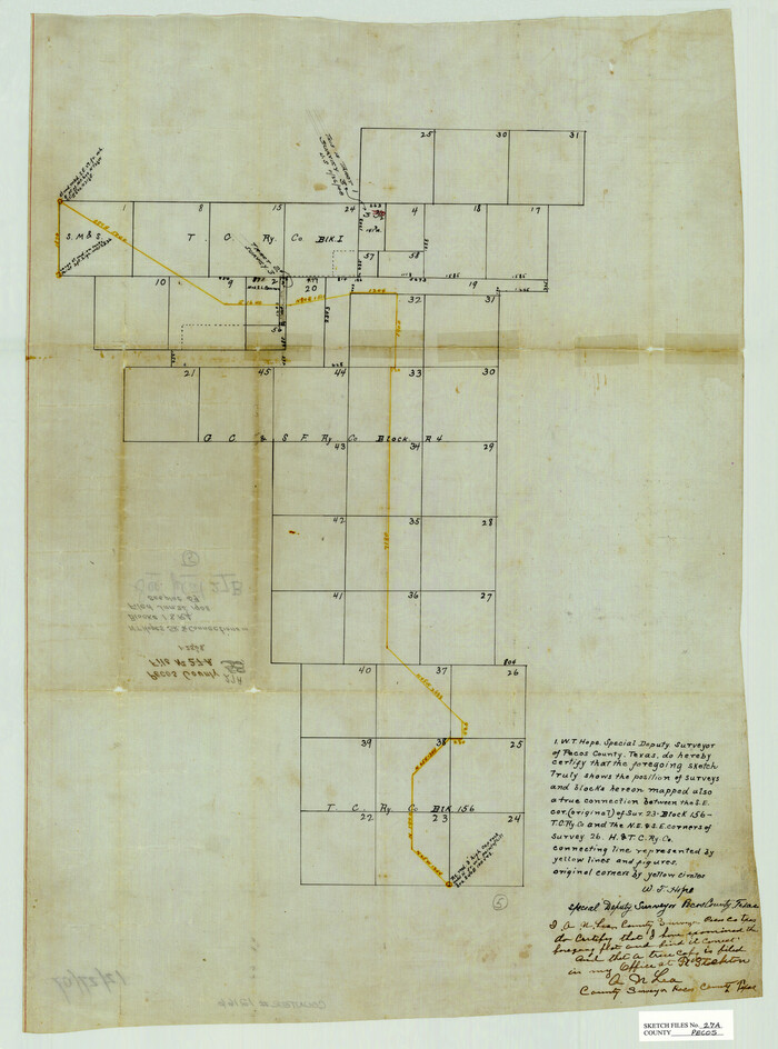 12166, Pecos County Sketch File 27A, General Map Collection