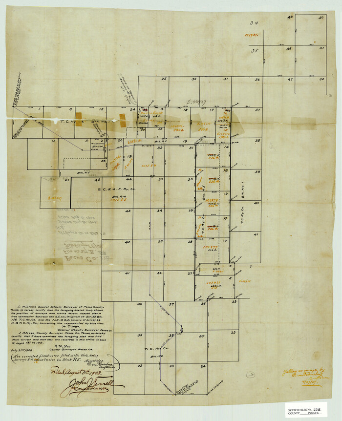 12167, Pecos County Sketch File 27B, General Map Collection