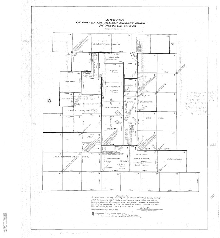 12168, Pecos County Sketch File 28, General Map Collection