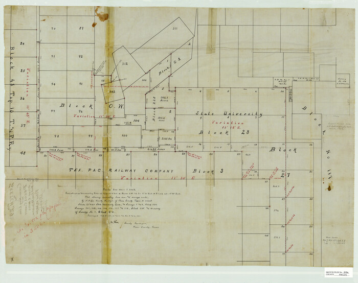 12171, Pecos County Sketch File 29a, General Map Collection