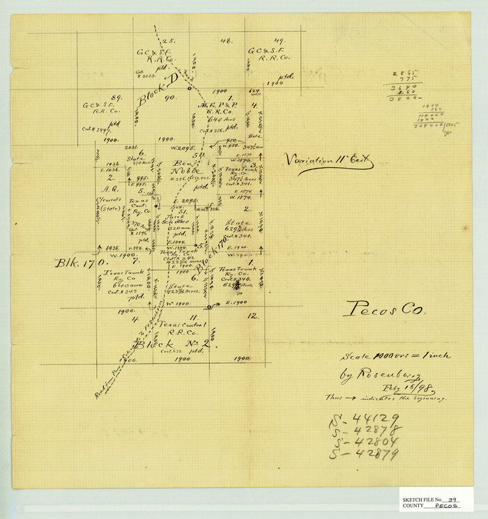 12177, Pecos County Sketch File 39, General Map Collection