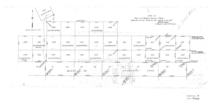 12220, Reagan County Sketch File 19, General Map Collection