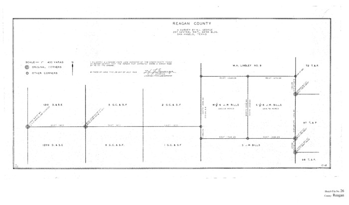 12223, Reagan County Sketch File 26, General Map Collection