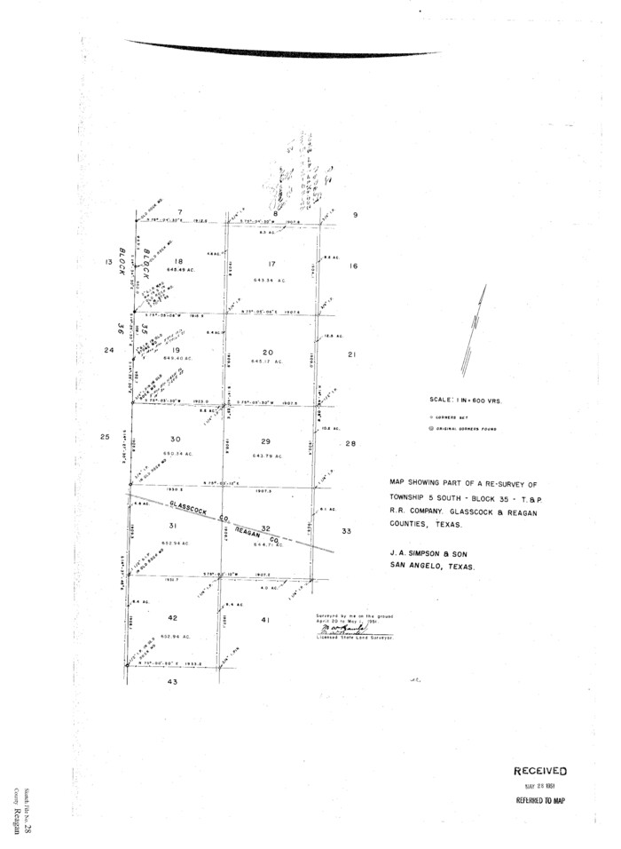 12224, Reagan County Sketch File 28, General Map Collection